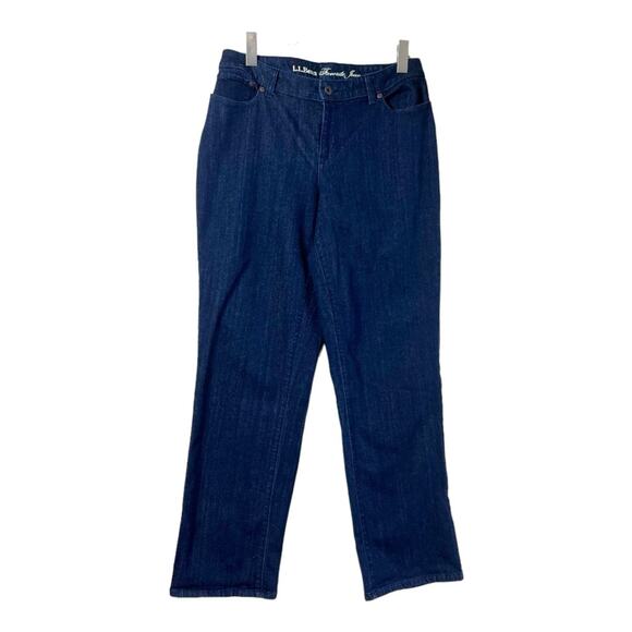 L.L. Bean Favorite Jeans Curvy Fit Bootcut 9” Mid Rise Dark Wash Women’s Size 12 - Picture 1 of 8